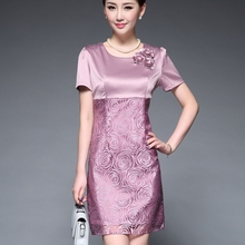 高档婚hj宴会礼服妈fc装30-40-50岁中年的女装修身显瘦连衣裙