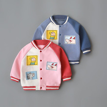 童装2hu20新式女an秋加绒0-4岁女童棒球服外套婴儿衣服秋春秋