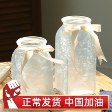 欧式创hu玻璃花瓶水an富贵竹水养干花瓶满天星插花瓶客厅摆件