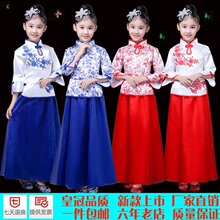 新品青hu瓷舞裙男女an二胡演出服中(小)学生集体宝宝大合唱服装