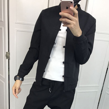 快手网hu同式新式春ao身夹克社会纯色百搭立领纯色单外套唐装
