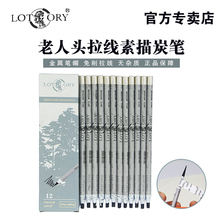 老的头hu笔老的头手ua碳笔软性 老的头软炭笔炭画铅笔素描速写绘画炭笔特软软炭老