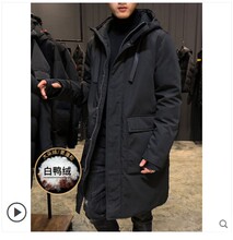 羽绒服hy士2020en式潮流加厚中长式男装帅气轻薄工装外套潮牌