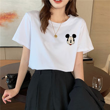 韩国东hz门2020cs女装潮白色t恤女短袖宽松大码纯棉夏季米奇