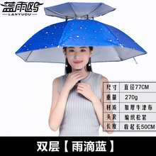 头戴伞it号防晒折叠ph头戴式户外垂钓遮阳头顶雨伞41
