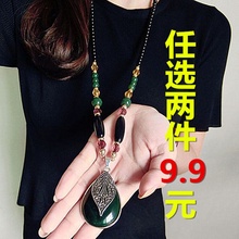 韩款毛iu链长式女百ht衣服配饰项链挂件民族风项链女森系饰品