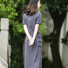 夏旗袍ix良款连衣裙el少女复古宽松新中式棉麻民族中国风女装