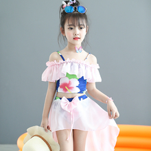 女童泳ji比基尼分体ju孩宝宝泳装美的鱼服装中大童童装套装