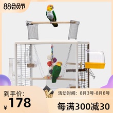 粤迪 ju鹉大型牡丹gw克鹦鹉笼大号透明观赏子PE17