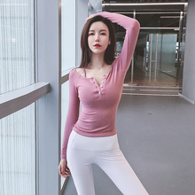 弹力紧jx运动上衣女9w恤速干户外跑步衣修身显瘦健身房瑜伽服