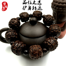沉香木jx刻十八罗汉ua面佛佛珠男女手串 念珠沉水108颗手链