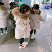 香港靓jx女童棉服儿ua冬装男童(小)宝宝棉衣洋气加厚大毛领外套