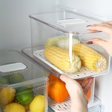 冰箱收jy盒抽屉式厨yc果蔬冷冻塑料储物盒神器食品整理保鲜盒