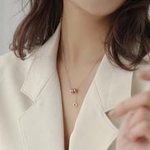 (小)蛮腰jy链女925tr18K玫瑰金锁骨链潮转运珠彩金轻奢(小)众品牌
