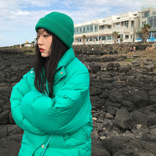 王少女ka店2020gy新式中长式时尚韩款黑色羽绒服轻薄黄绿外套