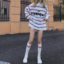 CYNkaSMO潮牌ei纹POLO衫长袖T恤男女情侣宽松日系CEC百搭INS火