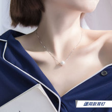 珍珠项kd女锁骨链iiy淡风项链女ins简约珍珠吊坠女单颗