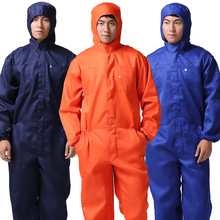 夏季薄km透气连体服wh劳保服车间喷漆服连帽防尘衣工作服