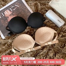 无肩带kp感无痕内衣10下厚胸贴婚纱聚拢防滑美背抹胸