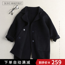 童装双kp呢外套 男10宝宝大童羊绒羊毛呢大衣中长式英伦风