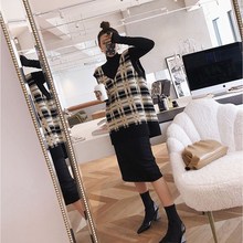 秋冬装ky妇毛衣套装yf衣裙中长式潮妈外穿孕妇两件套装时尚式