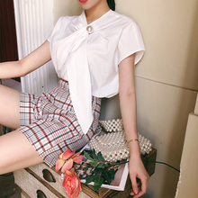 COllain可琳 ci子条纹高腰休闲裤2020新式外穿百搭a字短裤女夏