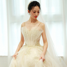 贝壳主lb纱拖尾20ob式夏季新娘结婚齐地抖音同式公主梦幻吊带女