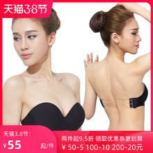 无肩带lc衣聚拢防滑dk背文胸一片式无痕美背抹胸薄式