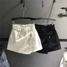 欧货2le20夏季新fa松紧高腰牛仔短裙裤裙女显瘦A字包臀半身裙