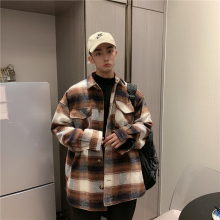 【UPljAYWANvn加厚格子衬衫外套情侣外穿夹棉衬衫潮男日系衬衫