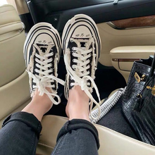网红同lu帆布板鞋女an0夏ins超火复古龟酱厚底休闲百搭学生女鞋