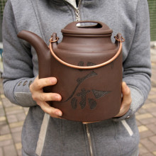 正品手lv矿紫砂茶壶un特大提梁壶
