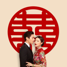 喜字结lz贴纸大号婚zy套装布置婚庆用品大全大门床头墙贴双喜