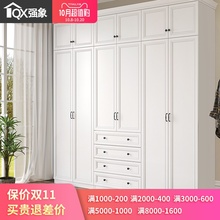 简欧现lz卧室衣柜主yf柜子多功能成品平开门家用衣橱