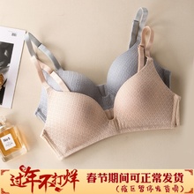 内衣女lz钢圈文胸薄yf(小)胸少女日系(小)清新平胸细带不空杯胸罩