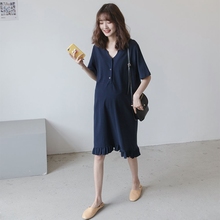 孕妇装ma装T恤长裙iu闲式 气质显瘦可哺乳衣服夏季连衣裙潮妈