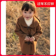 新式推md原创高端儿cj羊绒女童男童呢子大衣牛角扣羊毛呢外套