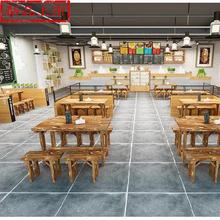 火锅店md庄组合复古pc休闲职e员喝茶餐椅桌餐饮店