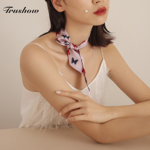 储秀真md长条丝巾女sp品百搭真丝绸(小)围巾100%桑蚕丝窄长巾