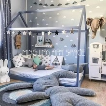 insmd欧网红(小)房sp床宝宝实木床落地木架床游戏(小)床拍照道具