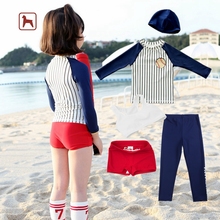 宝宝泳me女分体夏季uo晒(小)中大童韩国女童冲浪服速干男生泳装