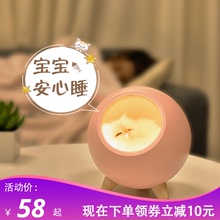 创意可me猫咪(小)宠屋uo夜灯触摸充电式少女心卧室床头伴睡台灯