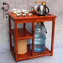 红木茶mj花梨木(小)茶zj茶台茶车带轮简约实木功夫泡茶桌茶水架