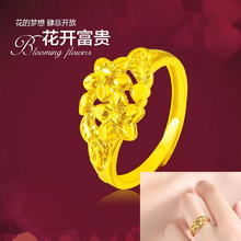 新式正mk24K女细bc个性简约活开口9999足金纯金指环