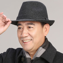 中老年mk子男士秋冬bc羊毛呢礼帽男英伦爵士帽中年的爸爸帽子