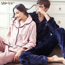 秋冬式mp瑚绒加绒加lu法兰绒男女士家居服套装