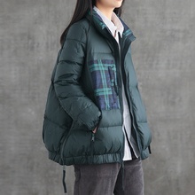 时尚短mr文艺80后ti女土宽松厚面包服冬季新式白鸭绒外套