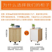 办公室mx质文件柜带ny储物柜移动矮柜桌下三抽屉(小)柜子活动柜