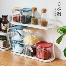 日本进mx厨房套装家vv罐盐糖调味盒收纳盒置物架调料架