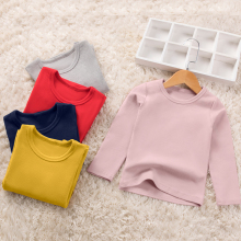 女童秋ne春秋式纯棉ng衣宝宝打底衫长袖(小)女孩保暖服单件上衣